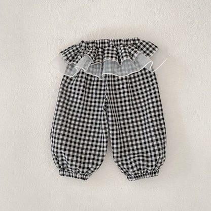 【BABY&KID】夏新作 チェック柄ロングパンツSK080106