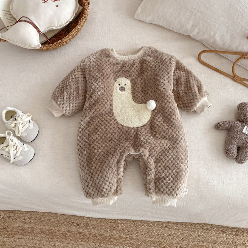 【BABY】ポンポンキルティング裏起毛カバーオールSK102929