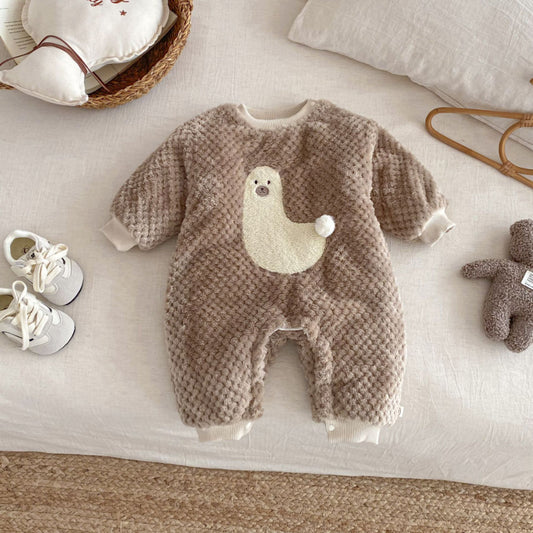 【BABY】ポンポンキルティング裏起毛カバーオールSK102929