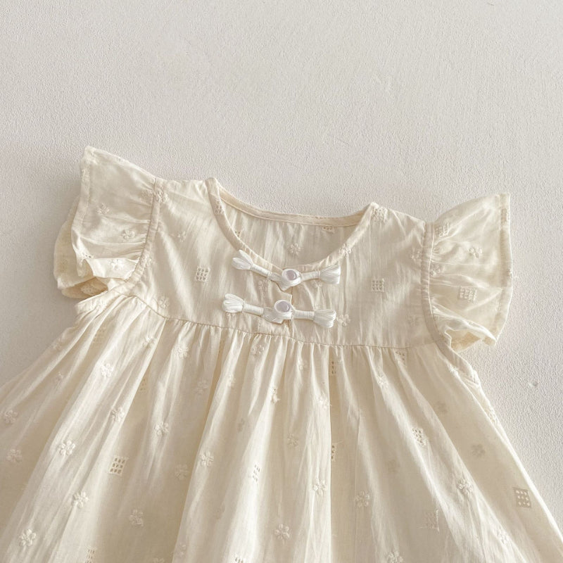 【BABY&KID】夏新作 ジャカードフライングスリーブワンピースSK070505