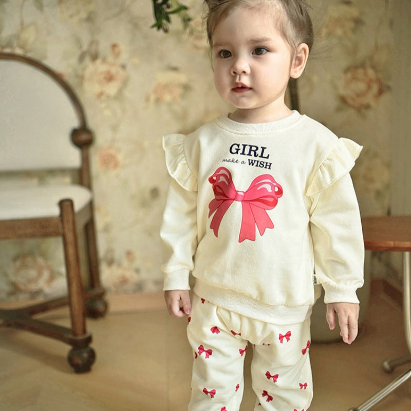 【BABY&KID】北欧風蝶結びプリントセットアップSK101334