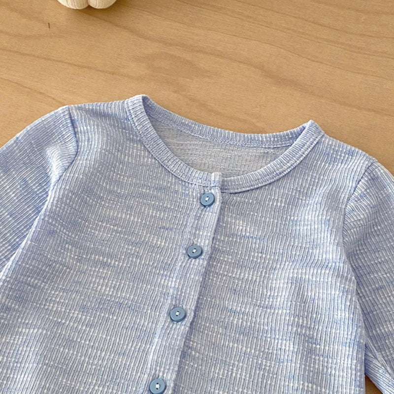 【BABY】ライトブルーニットカーディガン＆小花柄ブルマSK103712