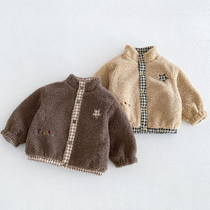 【BABY&KID】冬新作リバーシブル厚手ジャケット、折り返しパンツSK107715