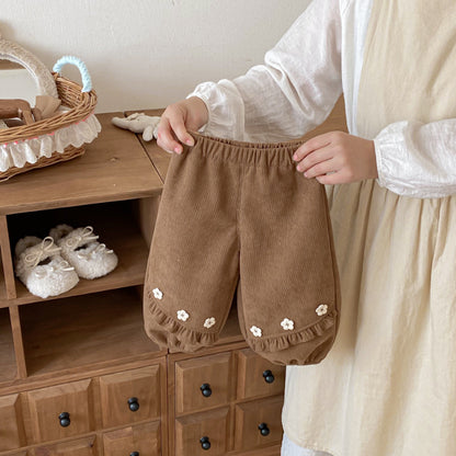 【BABY&KID】冬新作小花裏起毛パンツSK102519