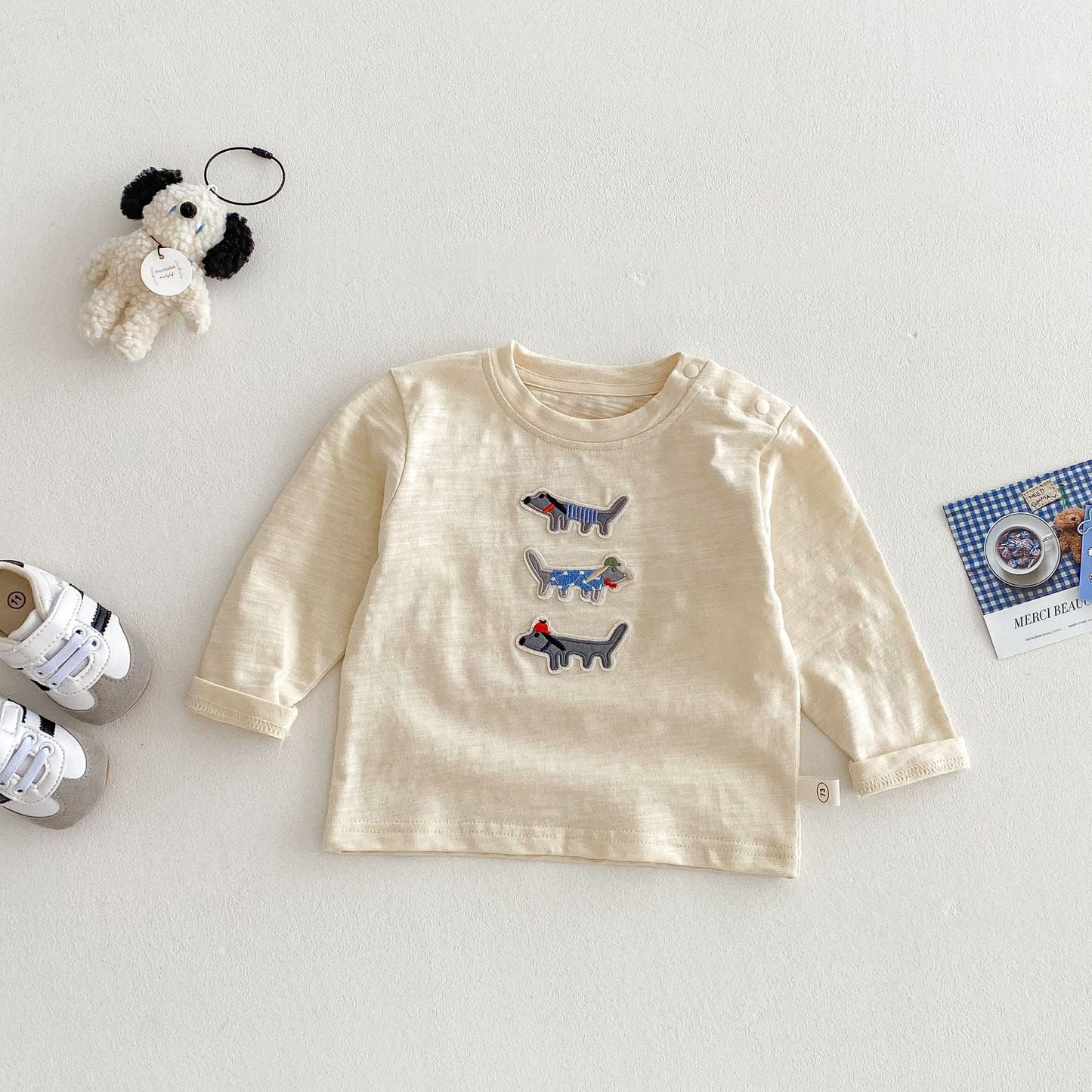【BABY&KID】犬ロゴ長袖シャツSK030719