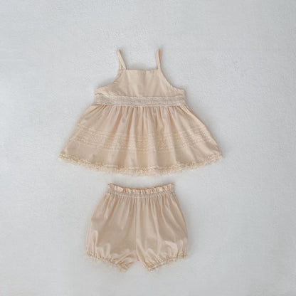 【BABY&KID】夏新作 キャミフリルシャツ＆ショートパンツSK081523