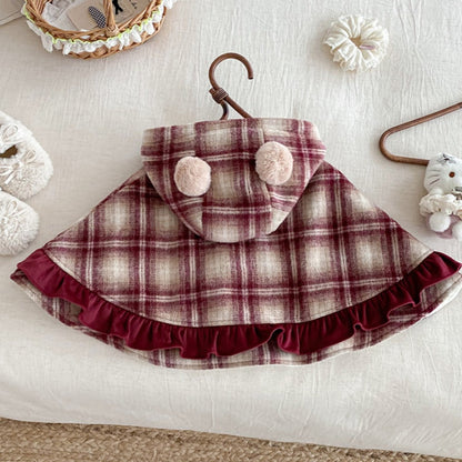 【BABY】冬新作チェックあったかケープSK103115