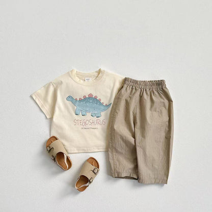 【BABY&KID】夏新作 恐竜プリントクルーネックTシャツSK090805