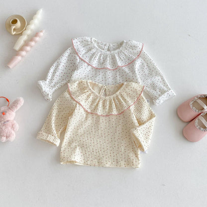 【BABY】プリント長袖フリル襟TシャツSK100823