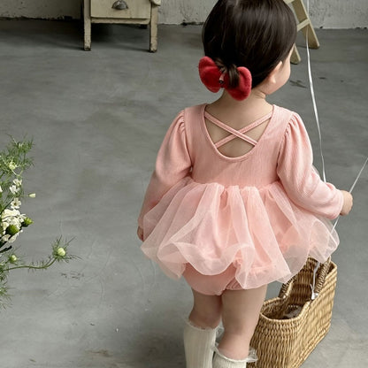 【BABY】チュールニットロンパースワンピースSK107412
