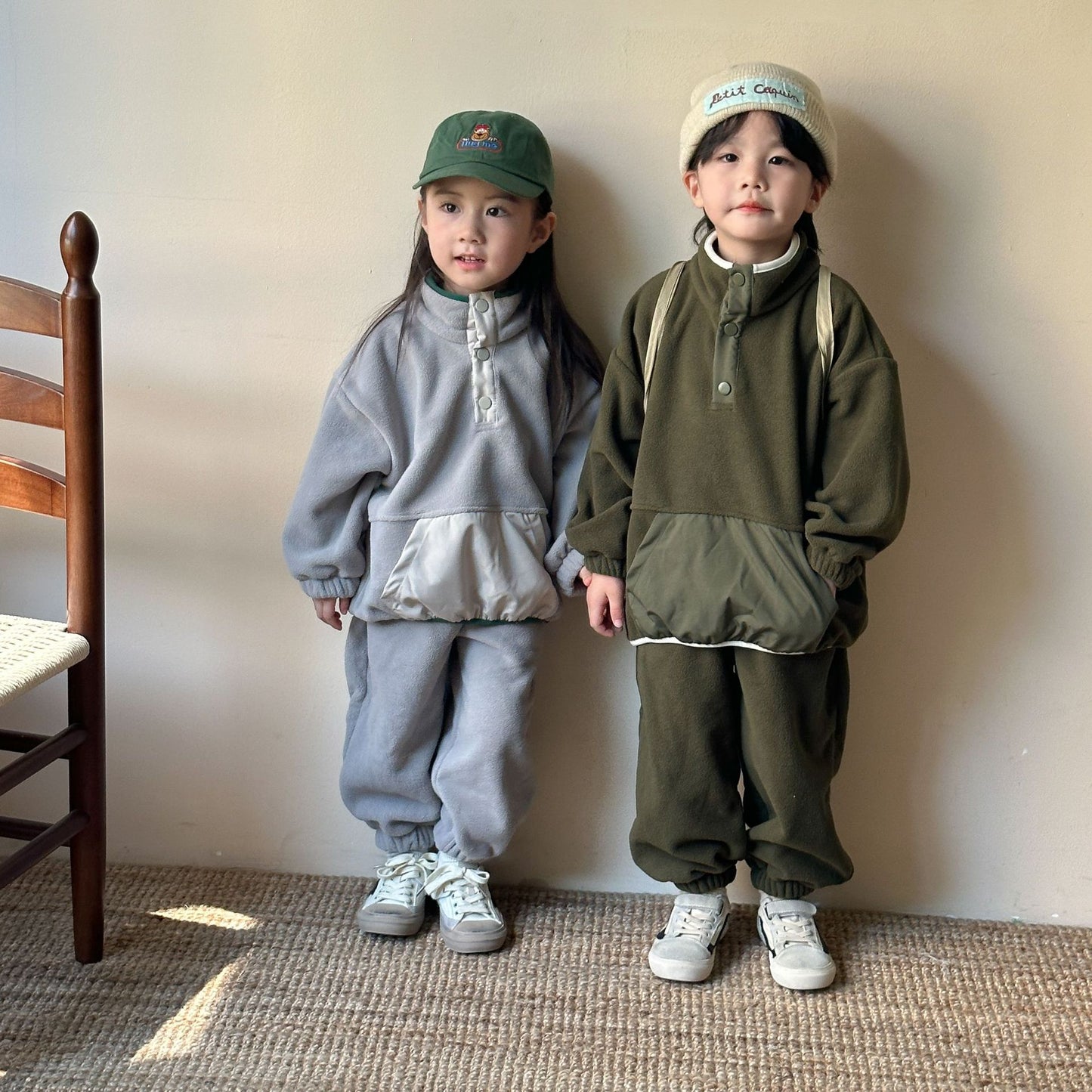 【BABY&KID】ハイネックもこもこ起毛セットアップSK023006