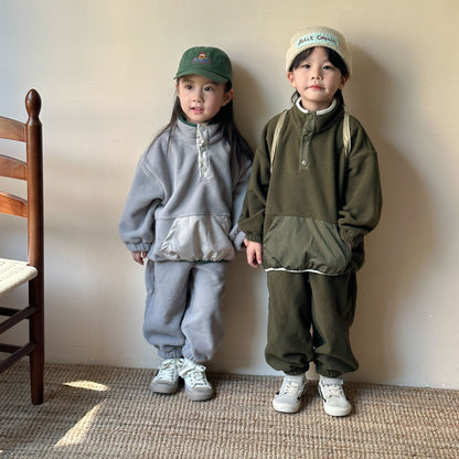 【BABY&KID】ハイネックもこもこ起毛セットアップSK023006
