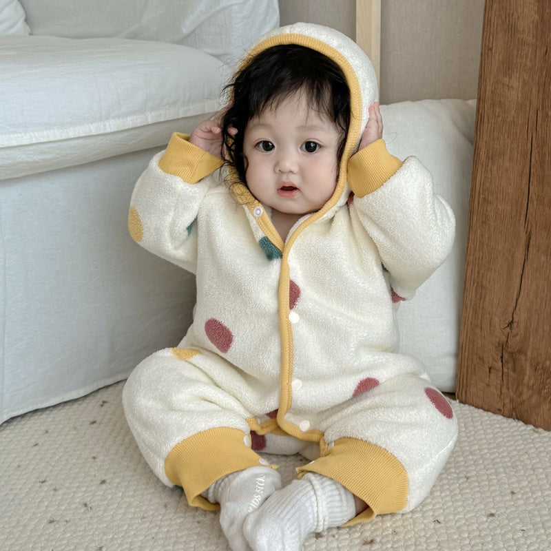 【BABY】冬新作カラードットあったかカバーオールSK103216