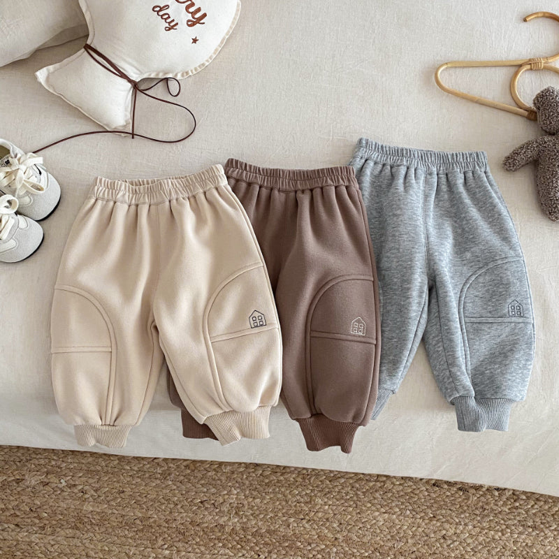 【BABY&KID】冬新作おうち刺繍裏起毛パンツSK102525