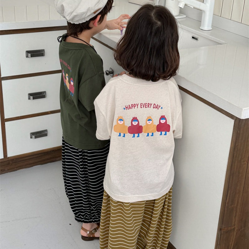 【BABY&KID】夏新作 バックカートゥーンプリントTシャツSK080512