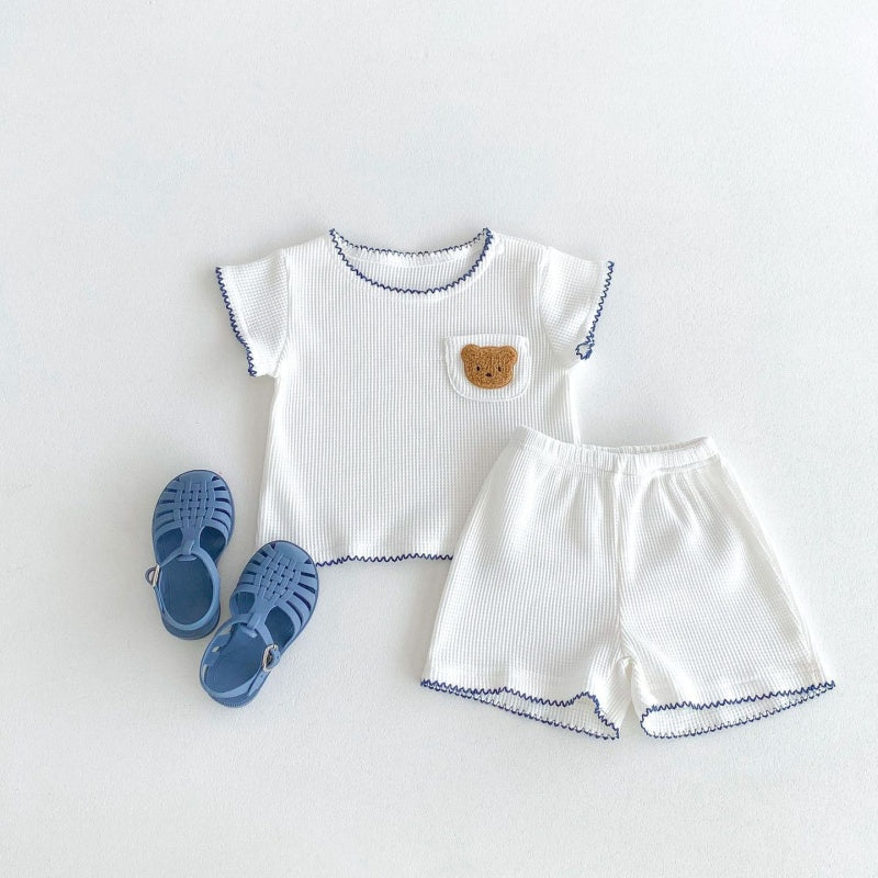 【BABY】夏新作 くま刺繍セットアップSK080305