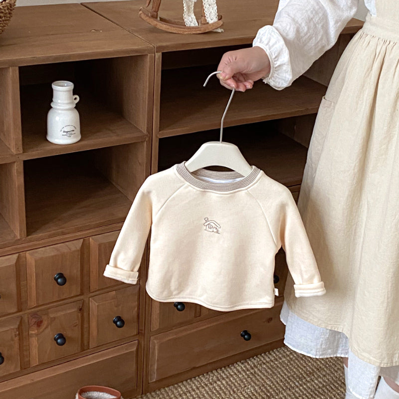 【BABY&KID】冬新作おうち刺繍裏起毛スウェットSK102516