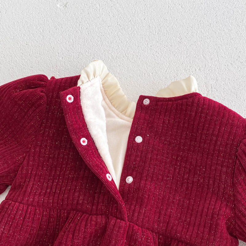 【BABY】冬新作大きなリボンのスイートカバーオールSK102714