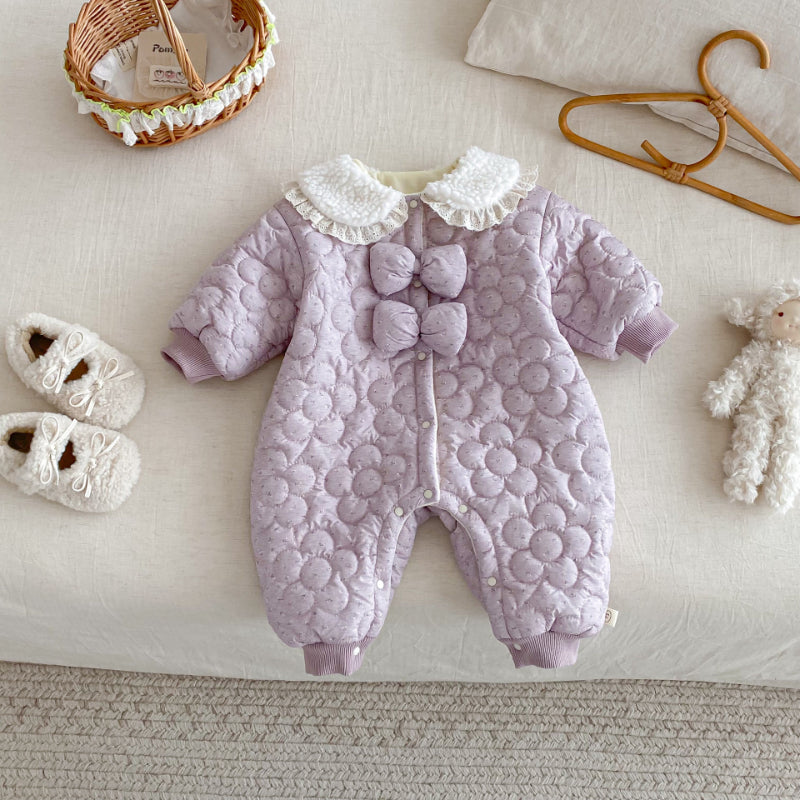 【BABY】韓国風小花柄キルティングカバーオールSK102924