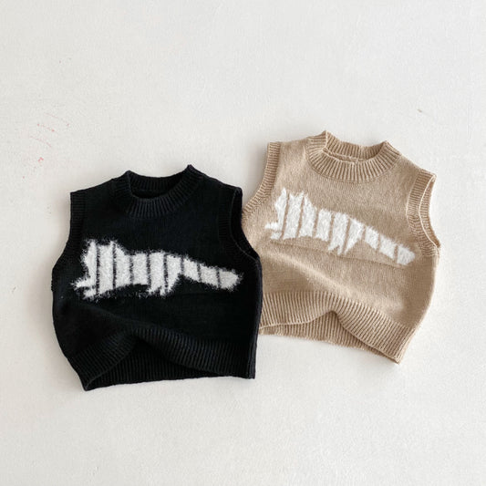 【BABY&KID】猫柄ニットベストSK092918