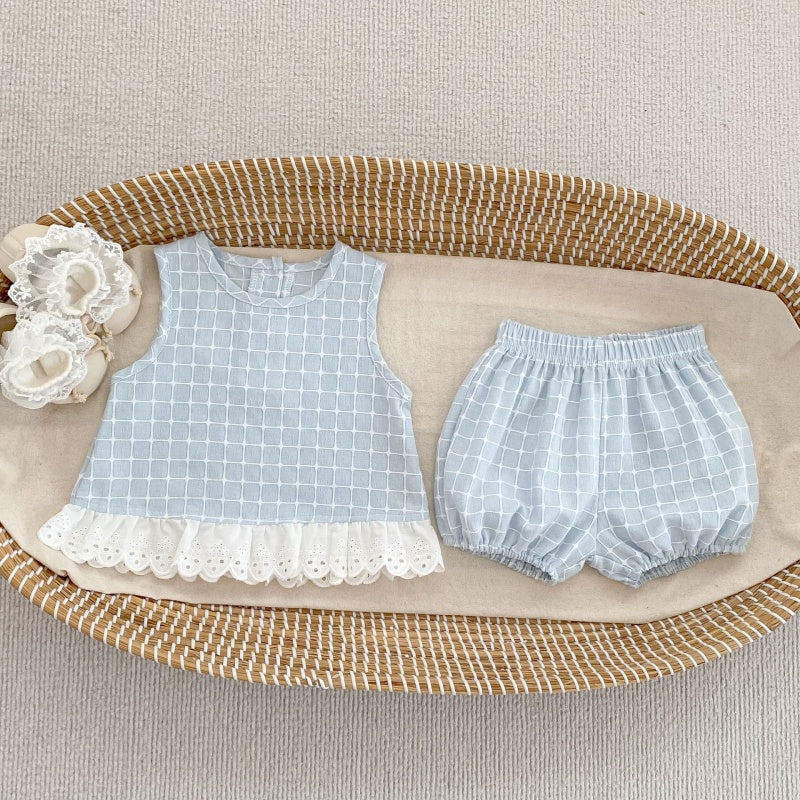 【BABY&KID】夏新作レースチェックセットアップSK106403