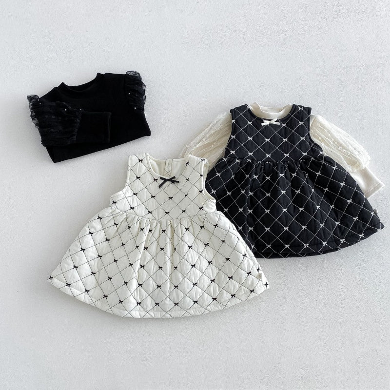 【BABY&KID】蝶結び刺繍ワンピース、パフスリーブトップスSK108113