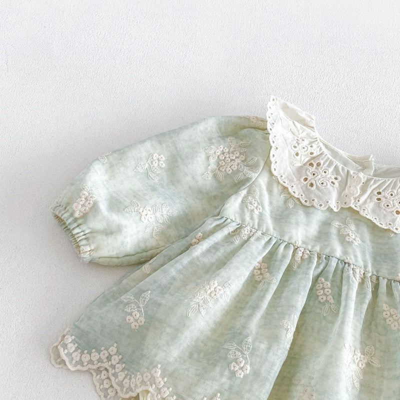 【BABY】丸襟刺繍ロンパースSK107906