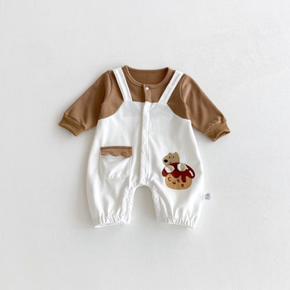 【BABY】フロントボタンキャラクターカバーオールSK100113