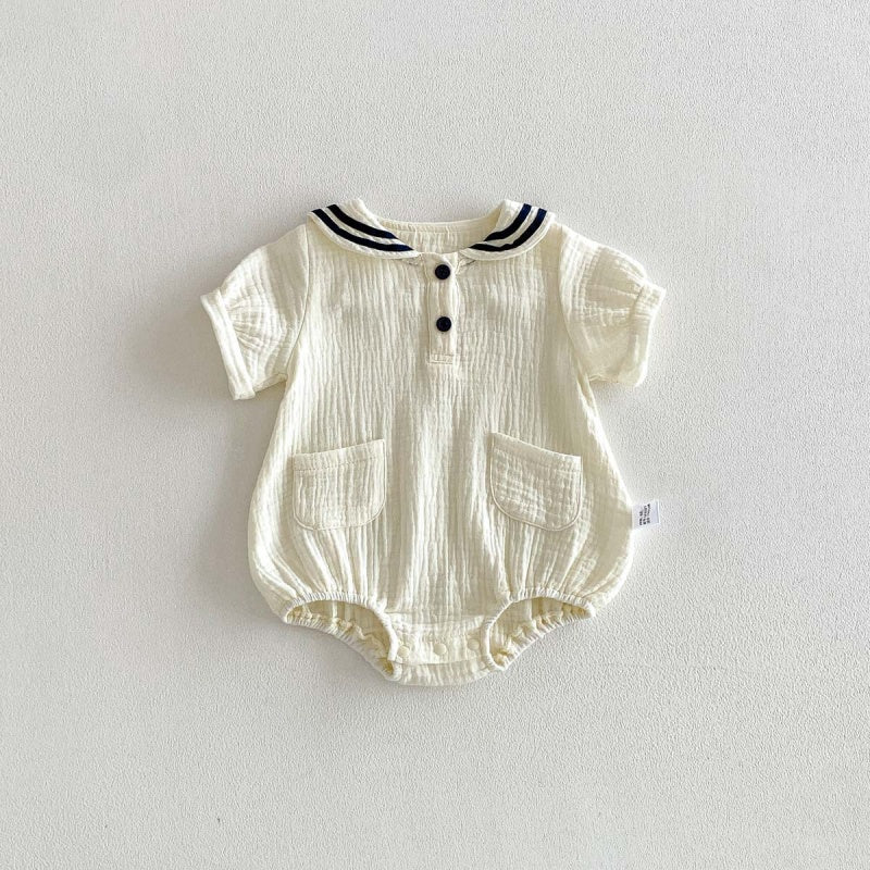【BABY】夏新作コットンガーゼしぼ感ロンパースSK105809