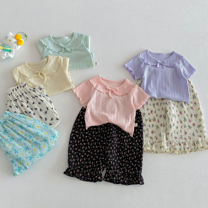 【BABY&KID】夏新作 丸襟無地TシャツSK105108