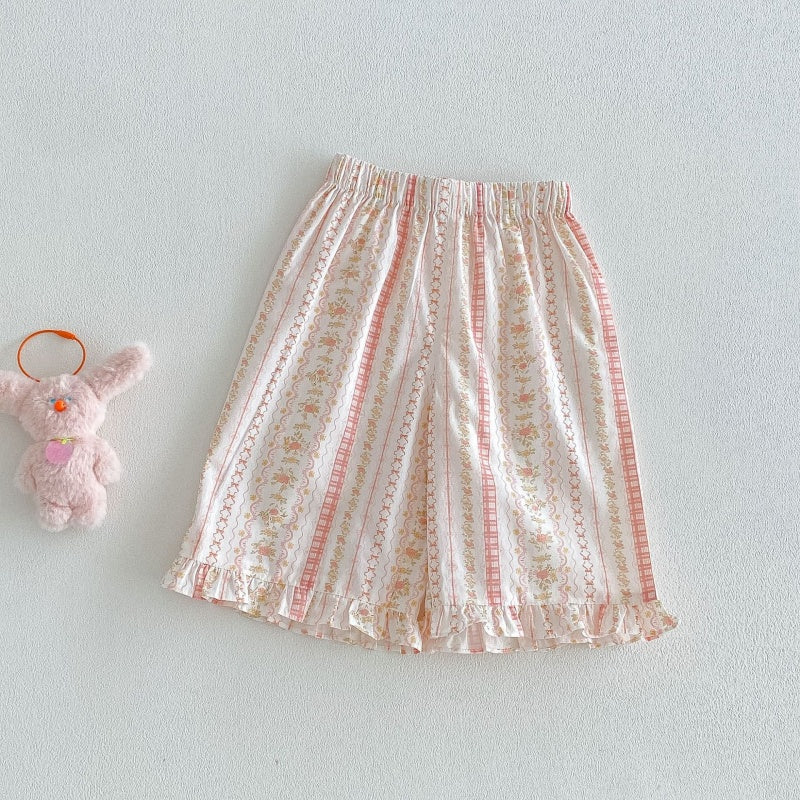 【BABY&KID】夏新作フリル襟小花柄セットアップSK105914