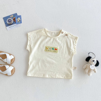 【BABY&KID】夏新作 恐竜刺繡カジュアルシャツSK072003