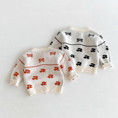 【BABY&KID】花柄ニットカーディガンSK092925
