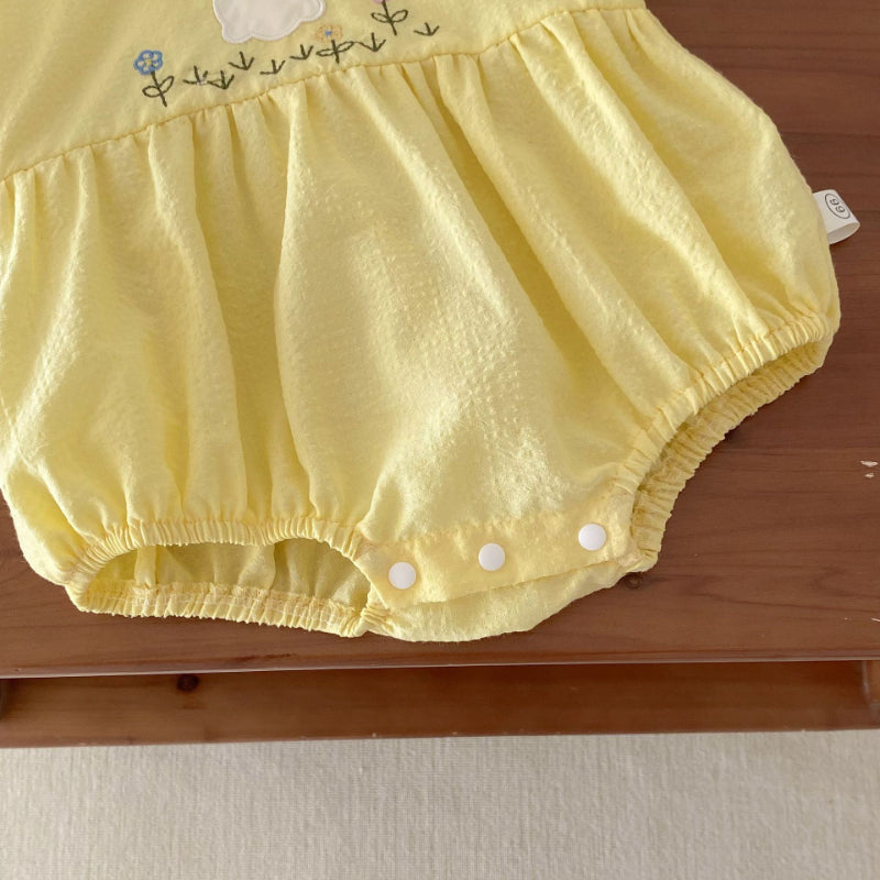 【BABY】夏新作 うさぎ刺繍ロンパースSK070108