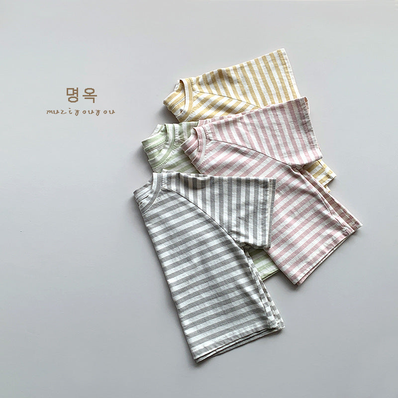 【BABY&KID】夏新作 マカロンカラーボーダーTシャツSK080810