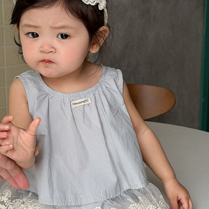 【BABY&KID】夏新作韓国風レースフラワーセットアップSK104803