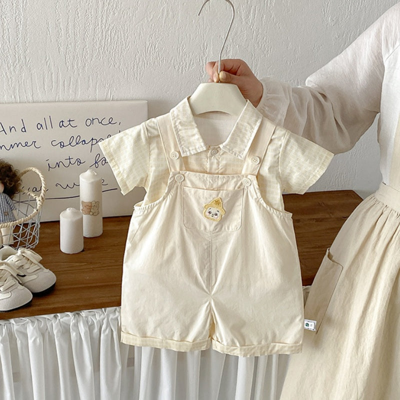 【BABY】夏新作シンプルカートゥーンサロペット、シャツ、ショートパンツSK104807