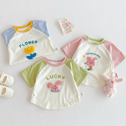 【BABY&KID】夏新作 カラーバリショートTシャツSK072006