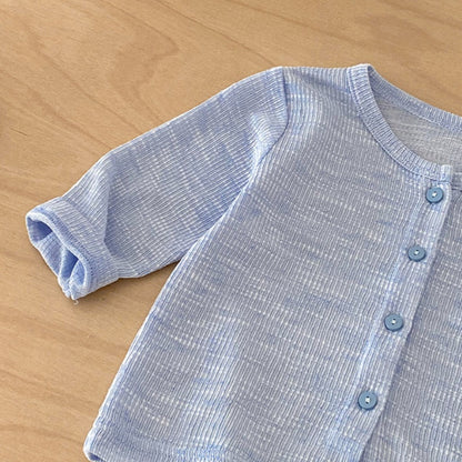 【BABY】ライトブルーニットカーディガン＆小花柄ブルマSK103712