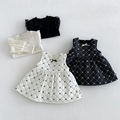 【BABY&KID】蝶結び刺繍ワンピース、パフスリーブトップスSK108113