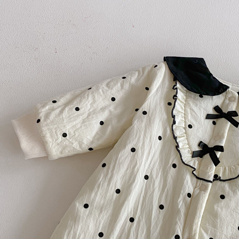 【BABY】冬新作ドット裏起毛カバーオールSK102712