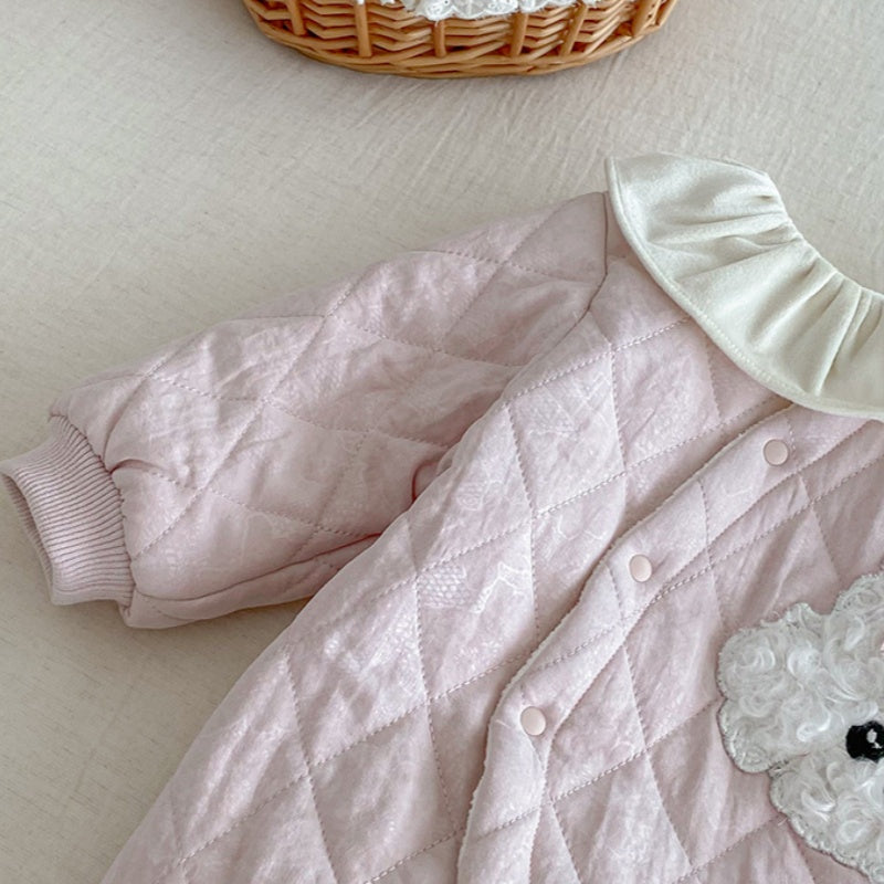 【BABY】冬新作わんちゃんフリル襟カバーオールSK102706