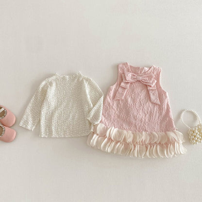 【BABY&KID】ジャカード蝶結びノースリーブワンピースSK104319