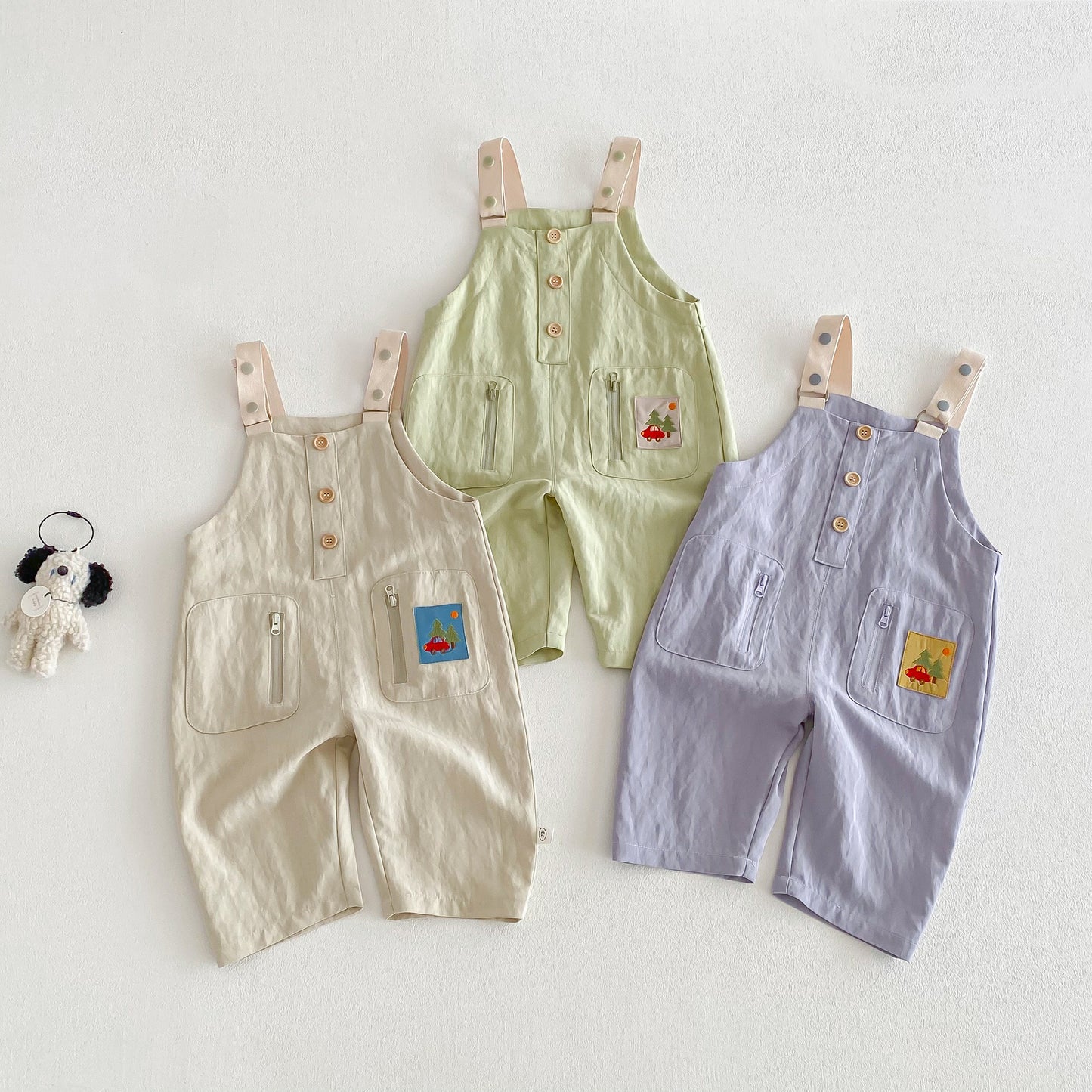 【BABY&KID】韓国風ワッペンサロペットパンツSK103502