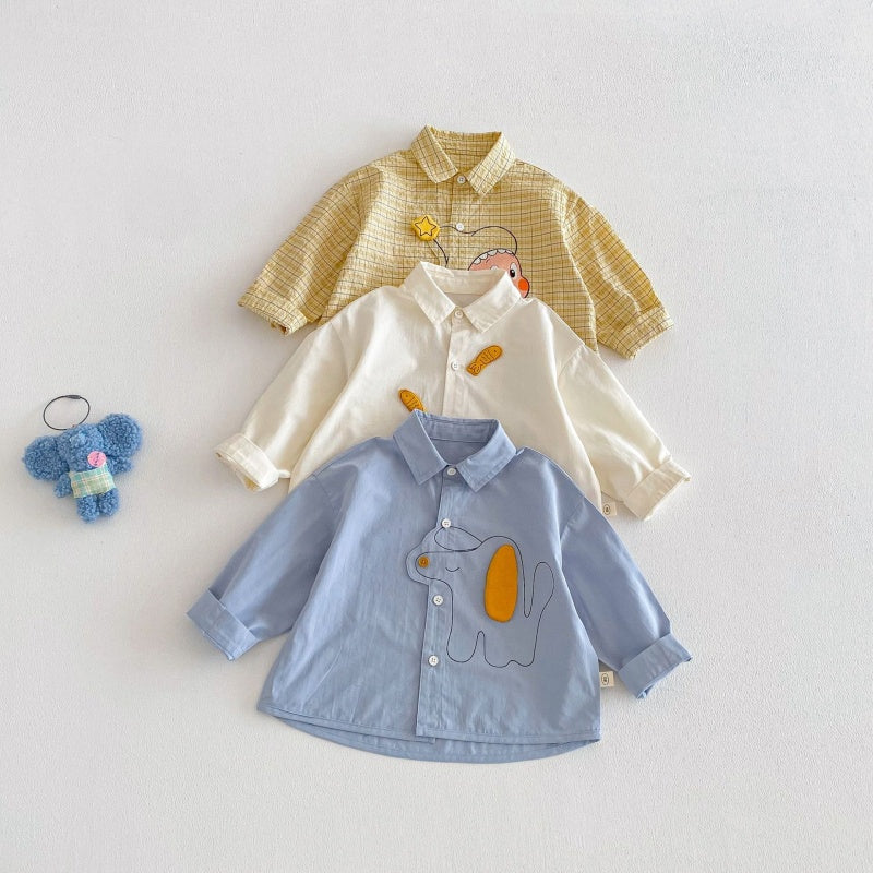 【BABY&KID】韓国風どうぶつ柄シャツSK104115