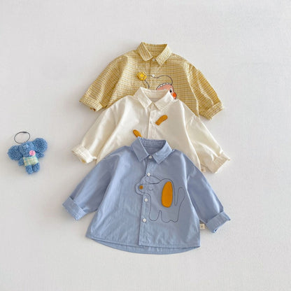 【BABY&KID】韓国風どうぶつ柄シャツSK104115