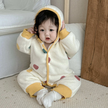 【BABY】冬新作カラードットあったかカバーオールSK103216