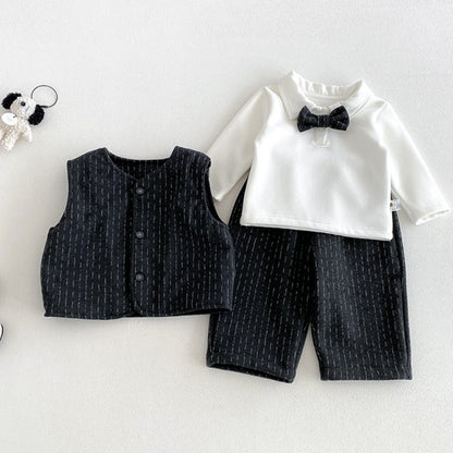 【BABY】冬新作厚手ベストセットアップ、裏起毛トップスSK108312