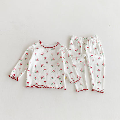 【BABY】花柄ルームウェアセットアップSK092415
