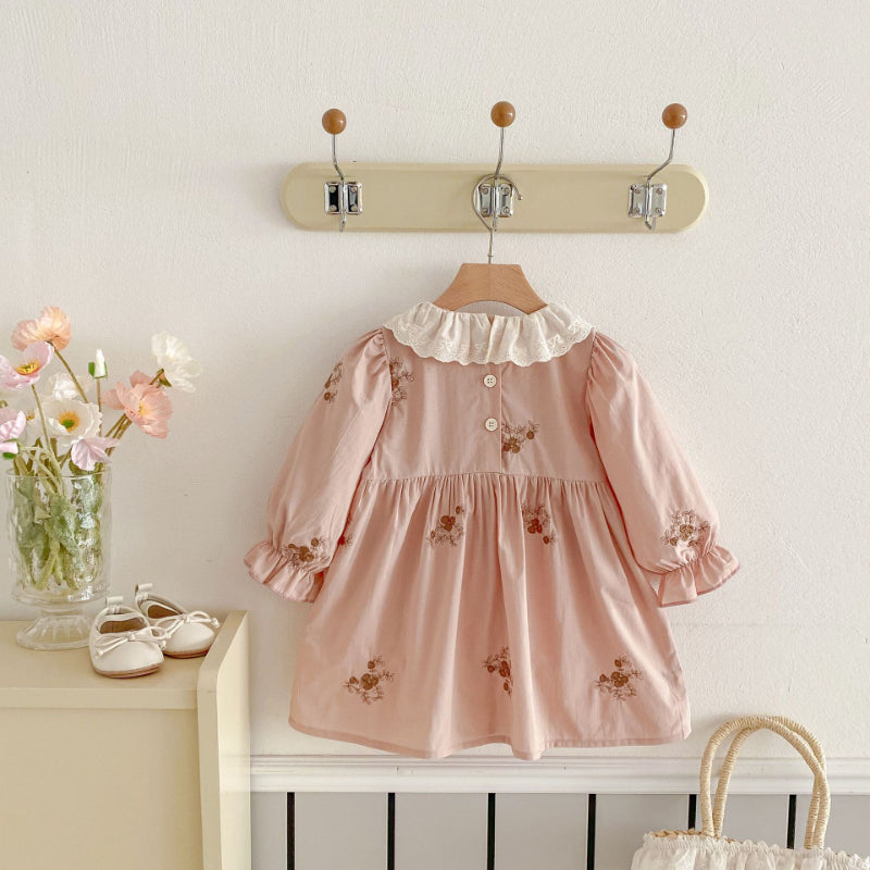 【BABY&KID】レース襟花柄刺繍ワンピースSK011013